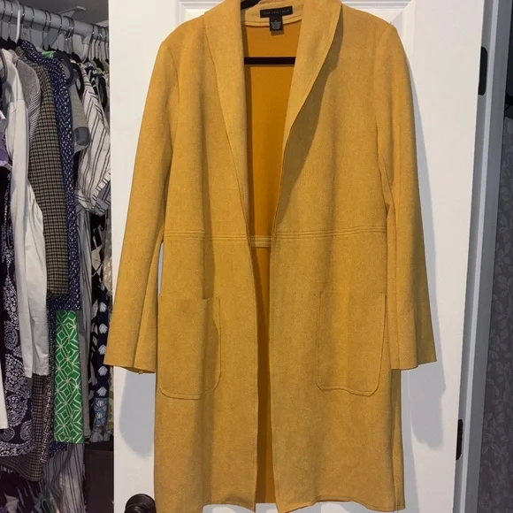 Joan Vass Mustard long jacket M - Picture 1 of 4